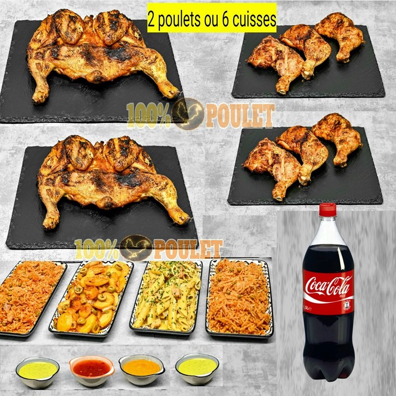 100pour100poulet.fr - Menu Family 2 Poulet ou 6 Cuisses